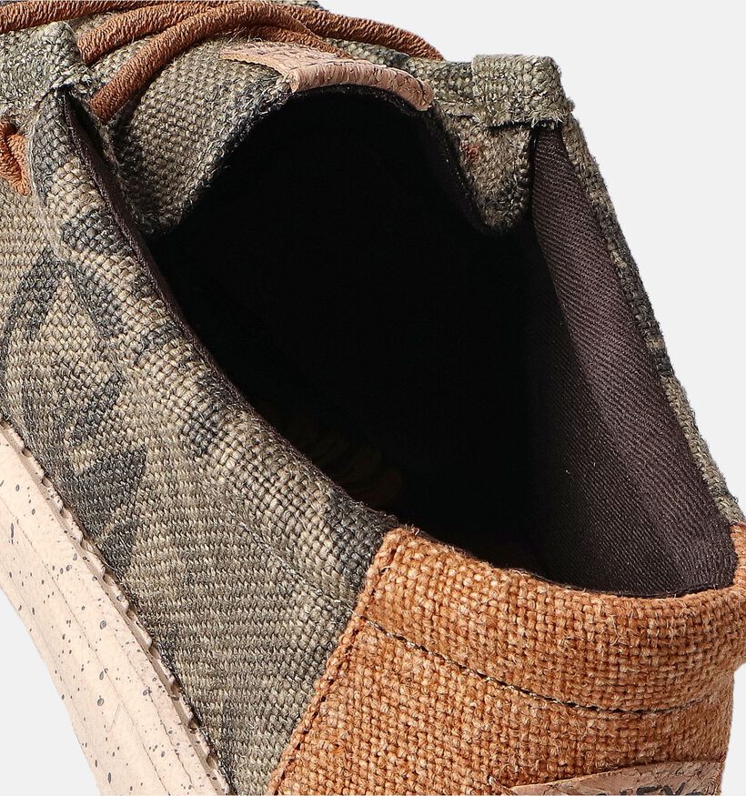 HEYDUDE Wally Palm Jute Kaki Instappers voor heren (353485) - geschikt voor steunzolen