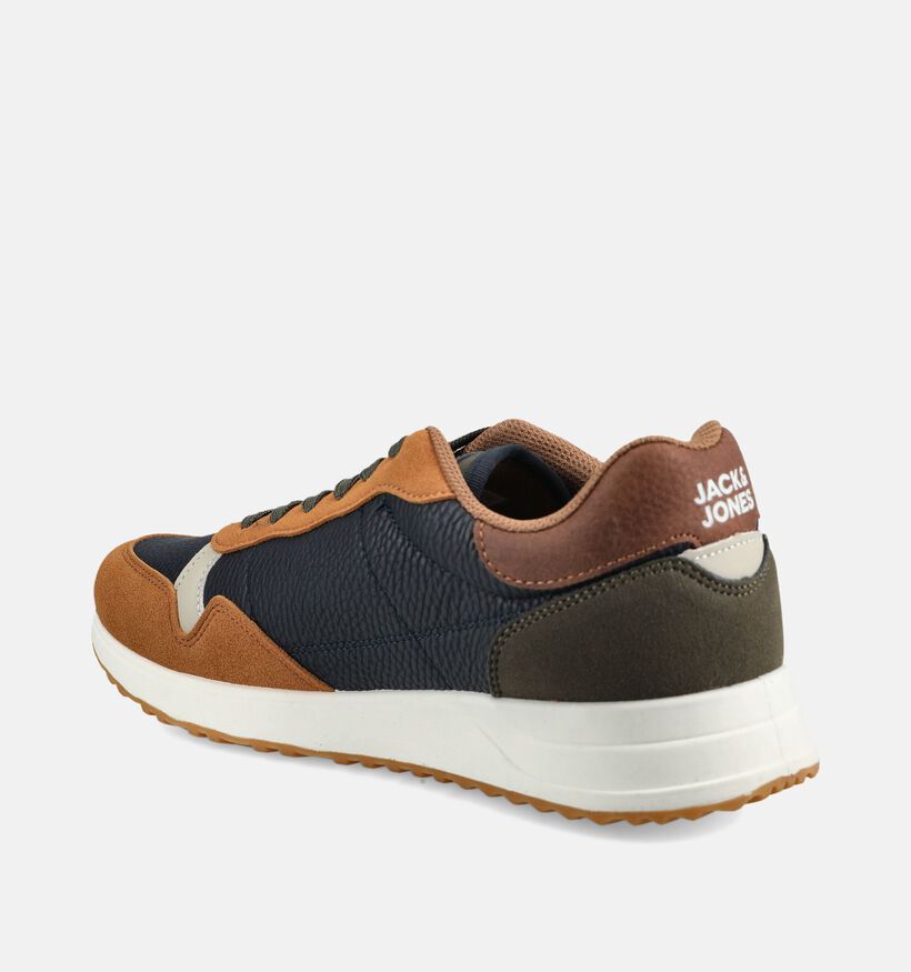 Jack & Jones Beech Pu Chaussures plates en Bleu/Multi pour hommes (375737) - pour semelles orthop&eacute;diques