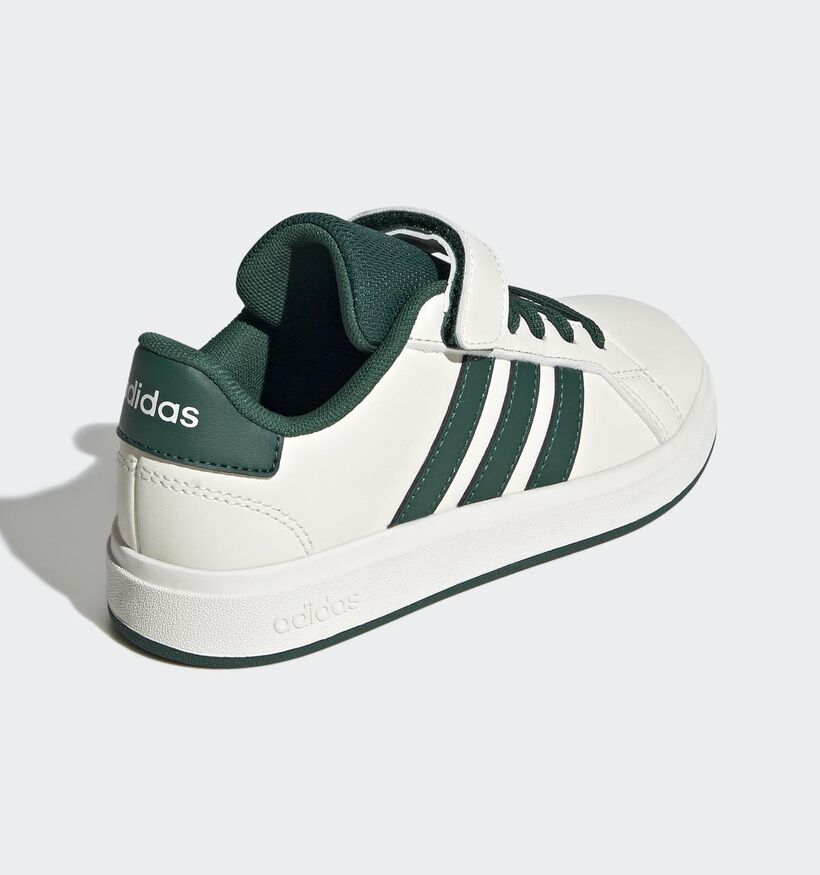 adidas Grand Court 2.0 Baskets en Ecru/Vert pour filles, garçons (359664) - pour semelles orthopédiques