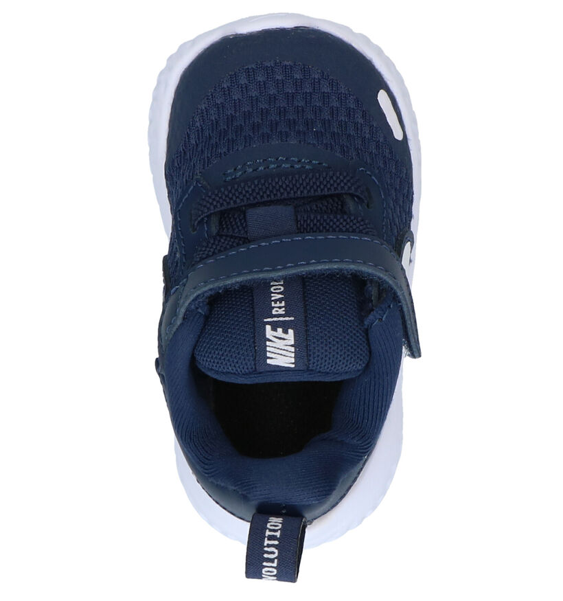 Nike Revolution Baskets pour bébé en Bleu en cuir (284482)