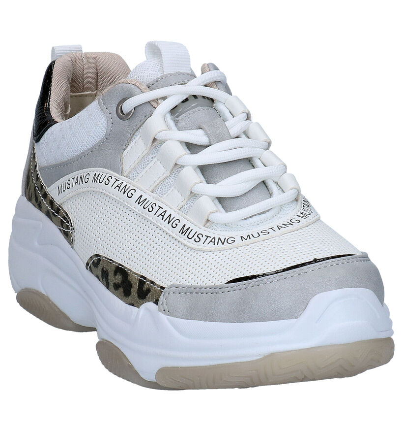 Mustang Ecru Sneakers in kunstleer (271194)