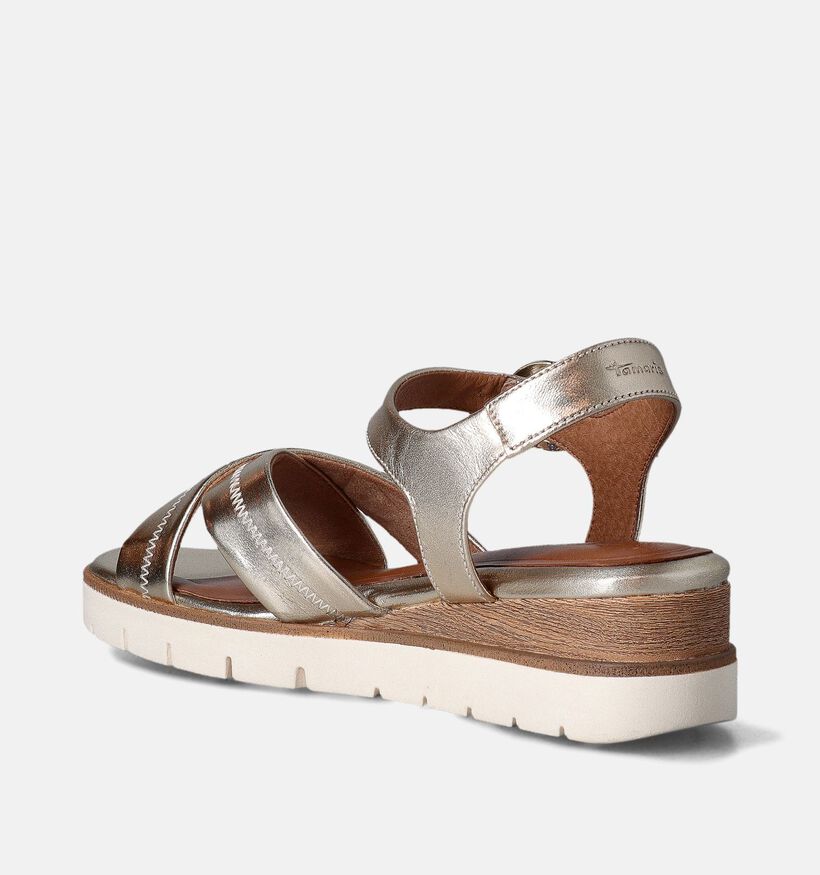 Tamaris Gouden Sandalen met sleehak voor dames (354316)