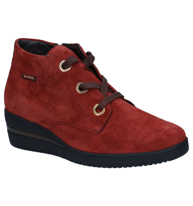 Mobils by Maphisto Peryne Bottillons plates en Rouge en nubuck (298111)