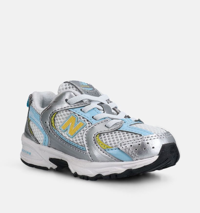 New Balance 530 Baskets en Argent pour filles, gar&ccedil;ons (366207) - pour semelles orthop&eacute;diques