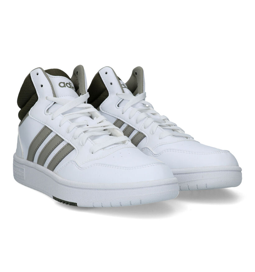 adidas Hoops 3.0 Mid Baskets en Blanc pour hommes (324958)