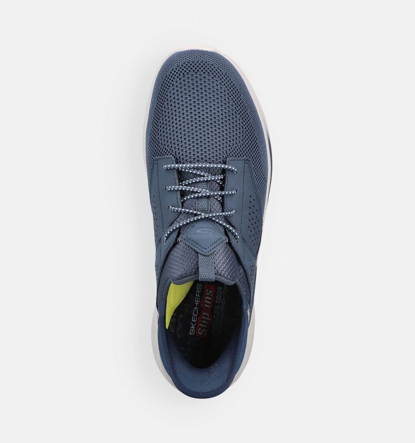 Skechers Slade Caster Blauwe Slip-in Sneakers voor heren (371051) - geschikt voor steunzolen