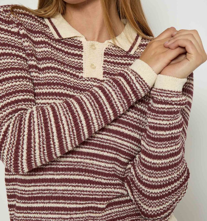 Desires Kallie Knit Polo Gestreepte Trui voor dames (364726)