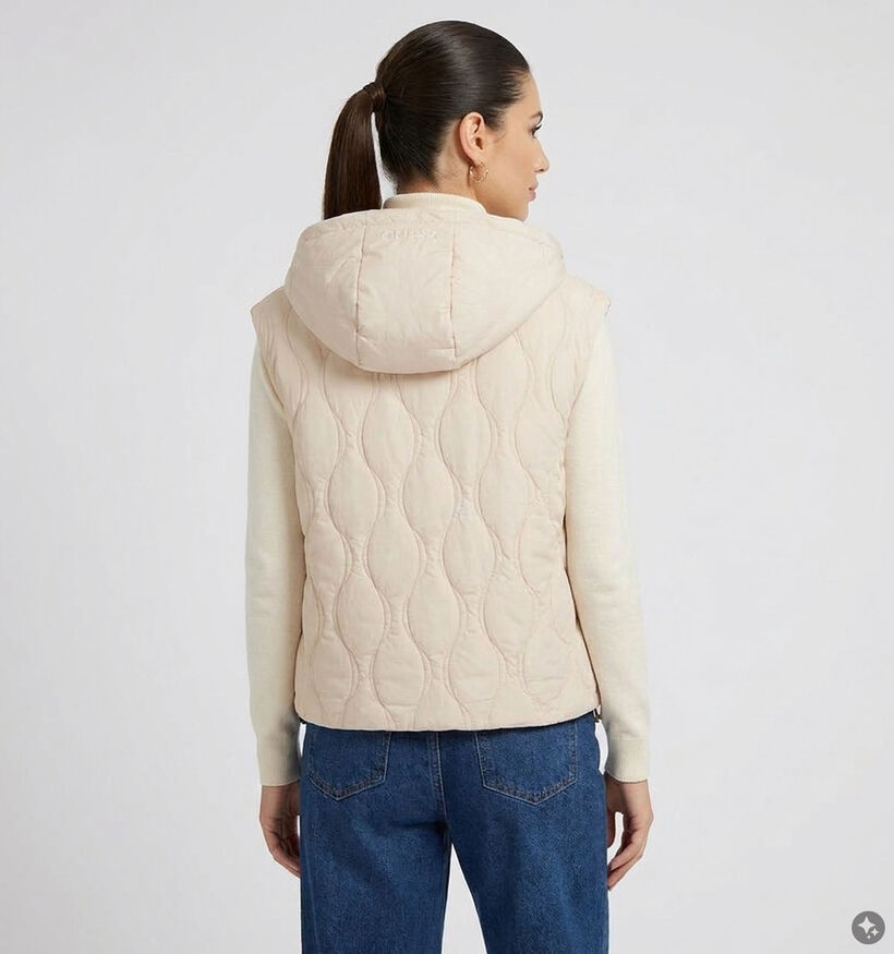 Guess Beige Gewatteerd Bodywarmer met Kap voor dames (375886)