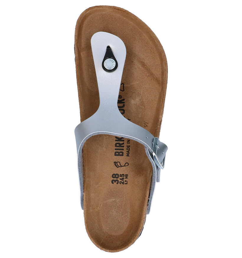 Birkenstock Gizeh Birko-Flor Zwarte Teenslippers voor dames (338058)