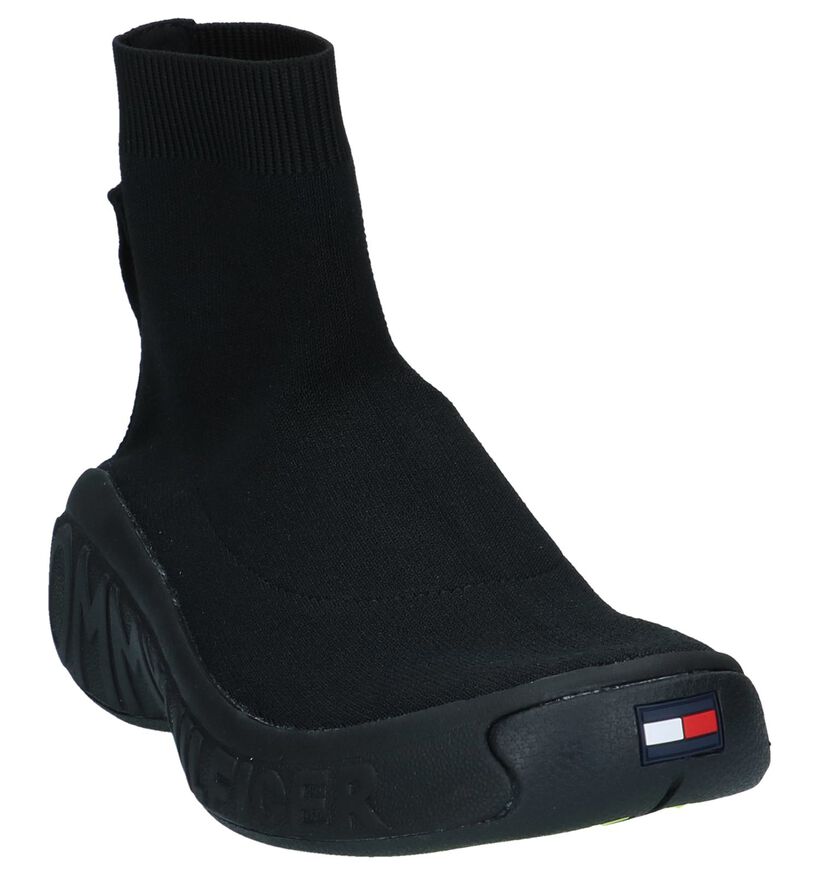 Zwarte Slip-on Sneakers Tommy Hilfiger Tommy Jeans in stof (237258)