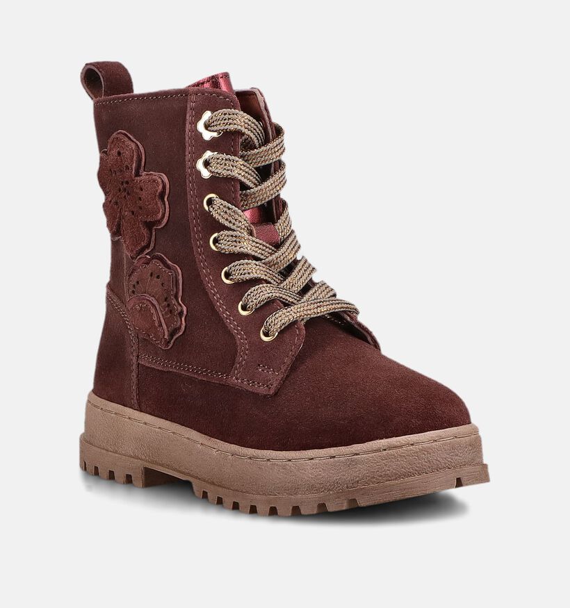 Milo & Mila Bordeaux Boots met Veters en Rits voor meisjes (378896)