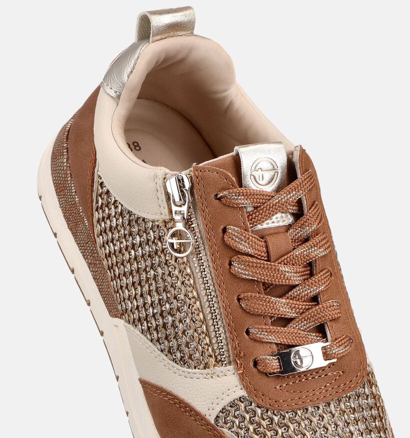 Tamaris Cognac Rits-Veterschoenen voor dames (367639) - geschikt voor steunzolen