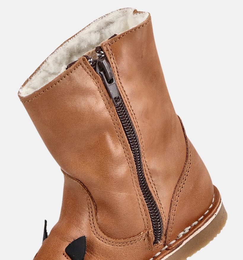 Milo & Mila Cognac Lange Laarzen met Rits voor meisjes (379052)