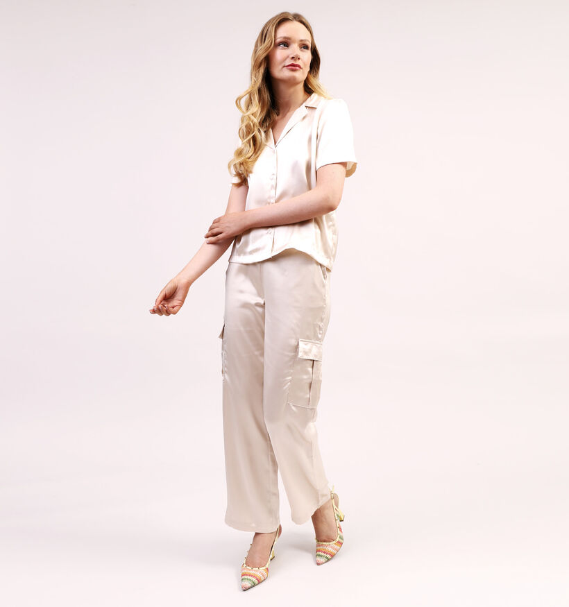 JDY Sheela Pantalon cargo en Beige L32 pour femmes (327131)