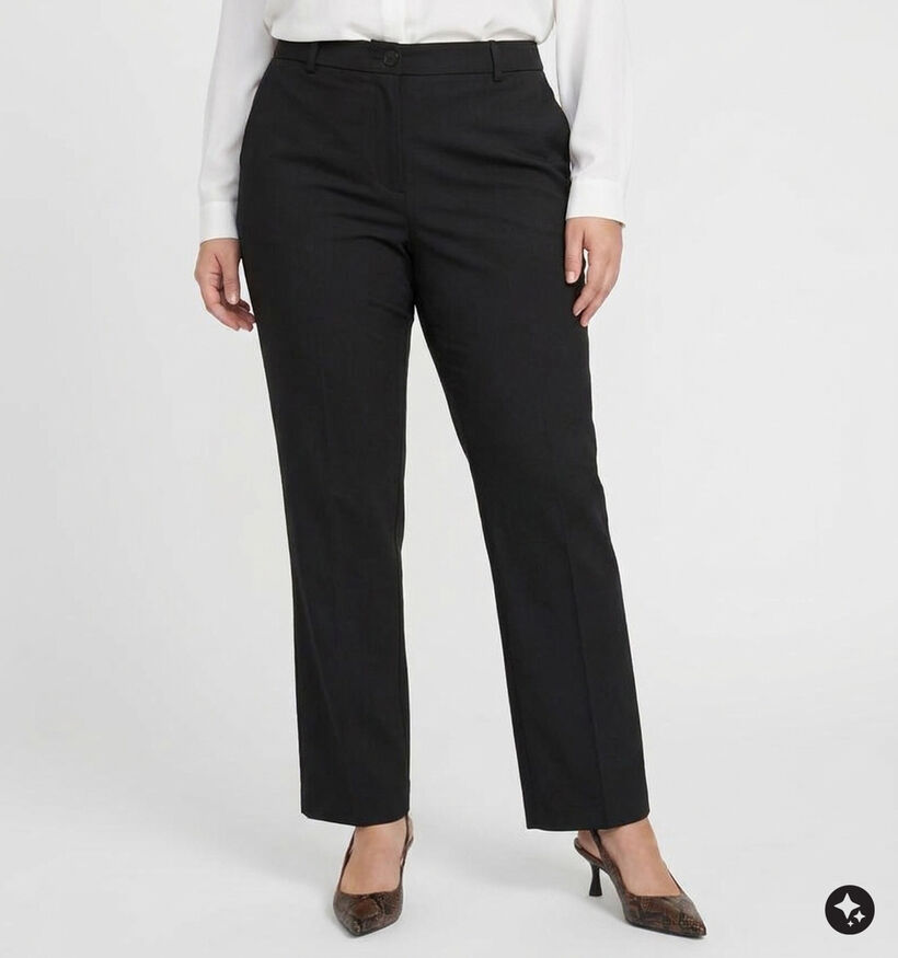 Vero Moda Curve Texas Straight Zwarte Broek L32 voor dames (378129)