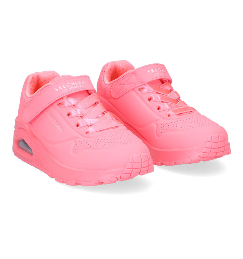 Skechers Uno Fluo Roze Sneakers voor meisjes (302736)