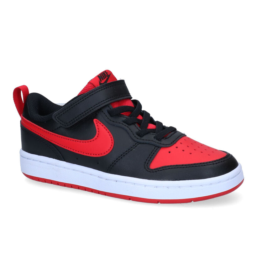 Nike Court Borough Baskets en Noir en cuir (293609)