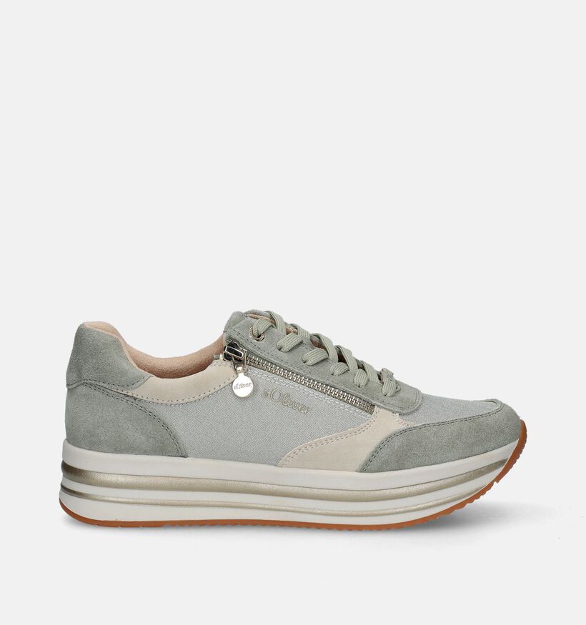 s.Oliver Groene Sneakers voor dames (337119) - geschikt voor steunzolen