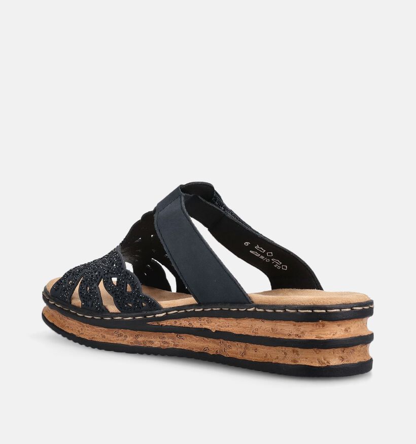 Rieker Donkerblauwe Slippers voor dames (370448)