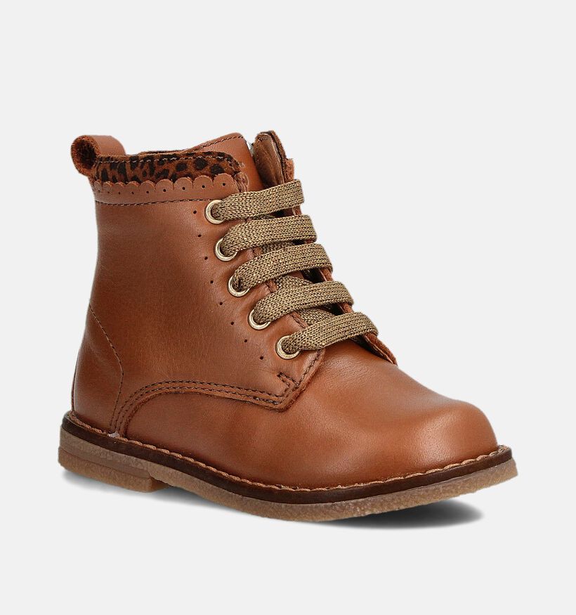 FR by Romagnoli Chaussures hautes en Cognac pour filles (364836) - pour semelles orthopédiques