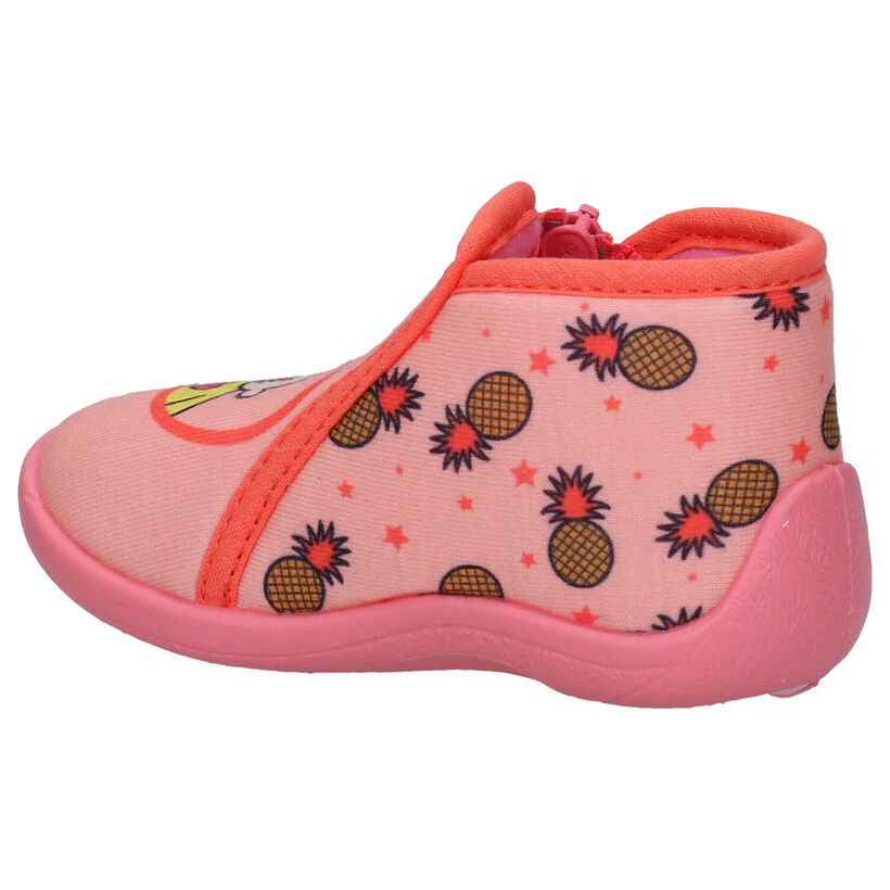 Bumba Pantoufles en Rose en textile (279789)