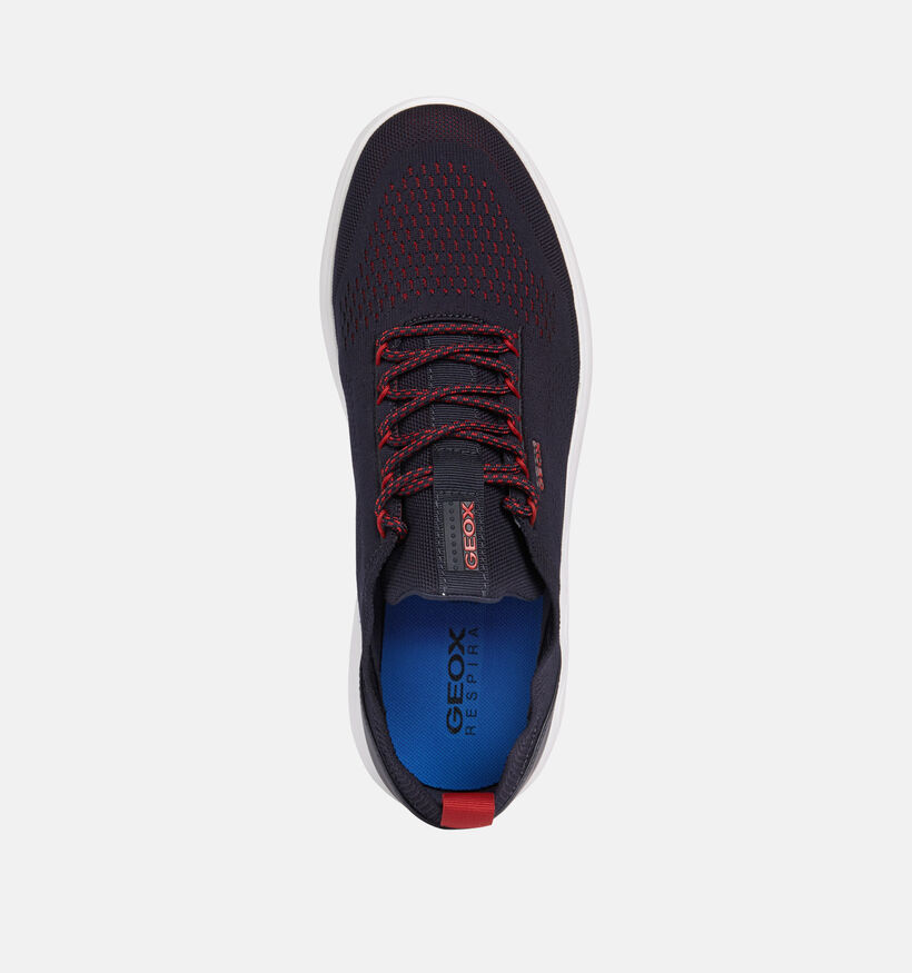 Geox Spherica Blauwe Veterschoenen voor heren (353835) - geschikt voor steunzolen