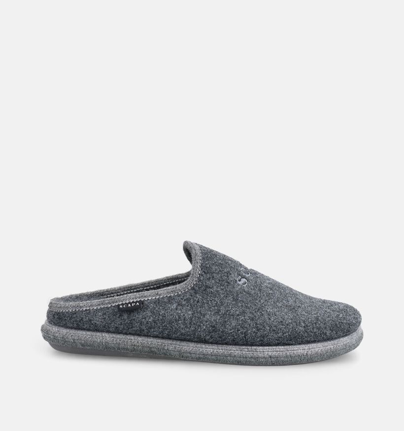 Scapa Homewear Pantoufles en Gris fonc&eacute; pour hommes (381025) - pour semelles orthop&eacute;diques