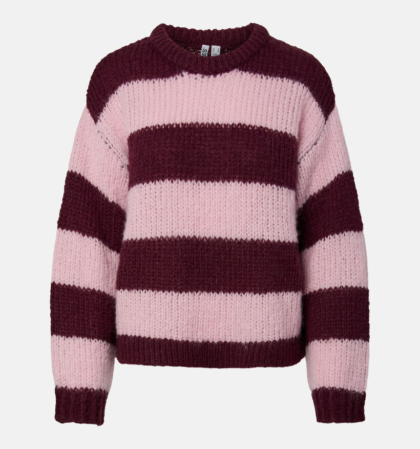 Pieces Dorthea Pull en Rose/Bordeaux pour femmes (378354)