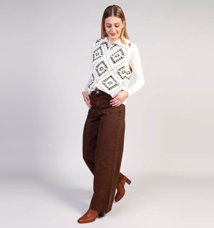 Minus MSDilara Donkerbruine Jeansbroek voor dames (361738)