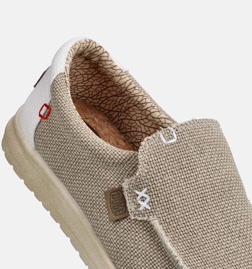 HEYDUDE Mikka Braided Beige Instappers voor heren (370078) - geschikt voor steunzolen