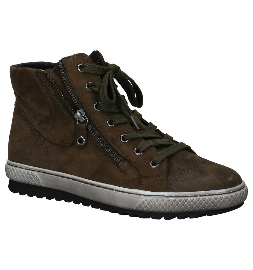 Gabor Baskets montantes en Vert kaki en daim (282446)