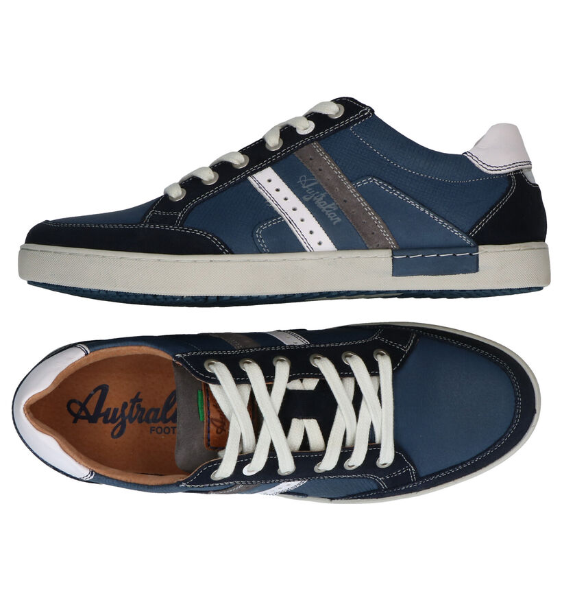 Australian Lombardo Chaussures à lacets en Bleu en cuir (289121)