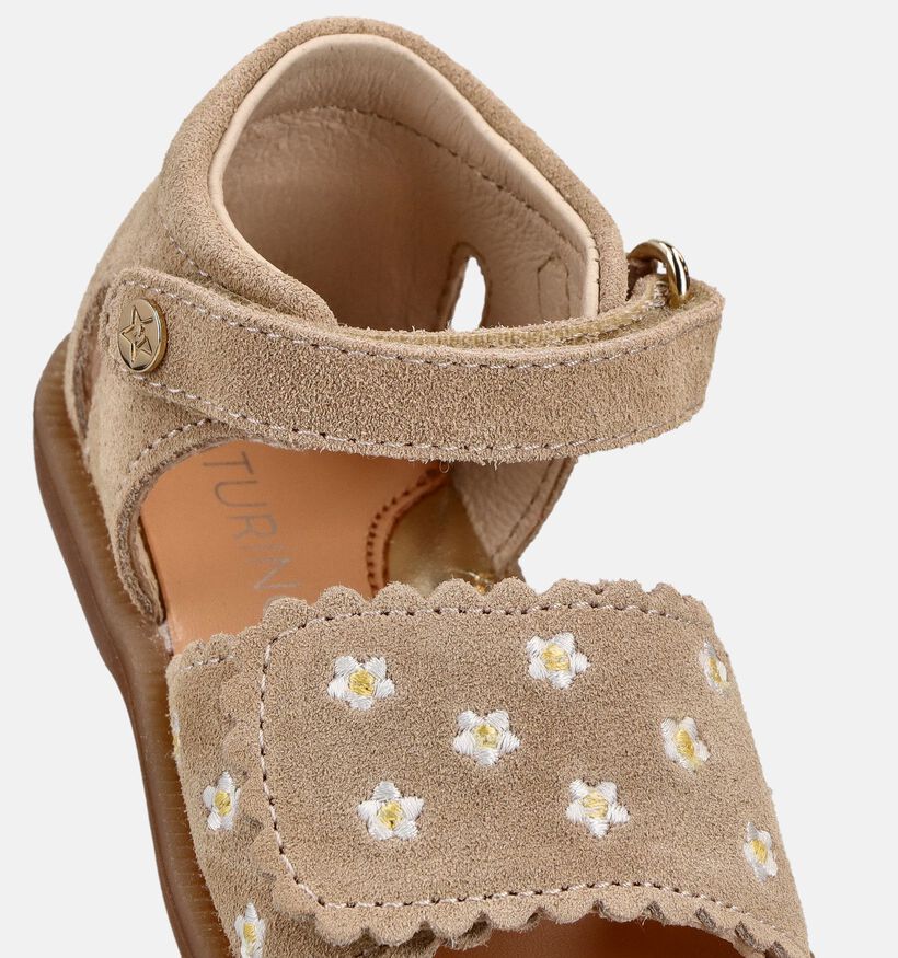 Naturino Maya Embr Suede Beige Babysandalen voor meisjes (371572)