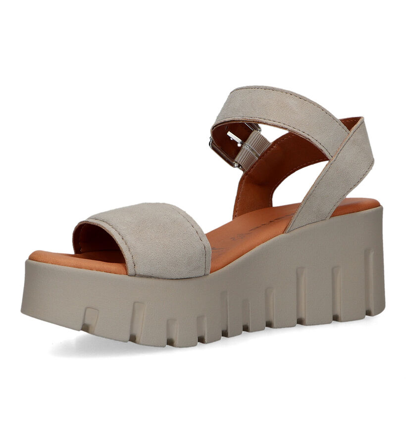 Tamaris Touch It Taupe Sandalen Met Sleehak voor dames (322326)