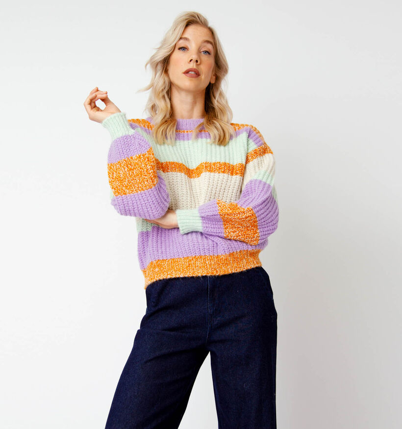 Vero Moda Wine Paars Gestreepte Trui (318383)