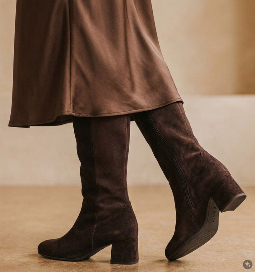 Gabor Bottes hautes en Marron pour femmes (380098) - pour semelles orthop&eacute;diques