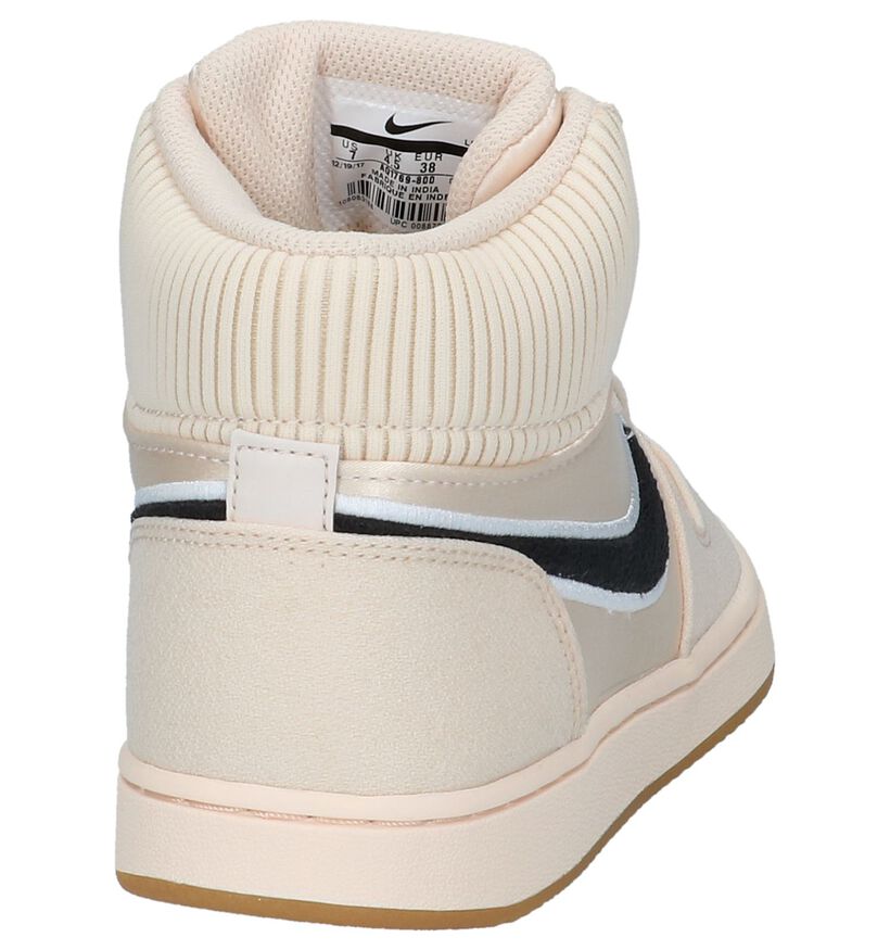 Nike Ebernon Baskets hautes en Beige clair en textile (222187)