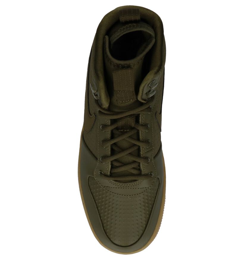 Nike Ebernon Baskets hautes en Vert kaki en cuir (234897)