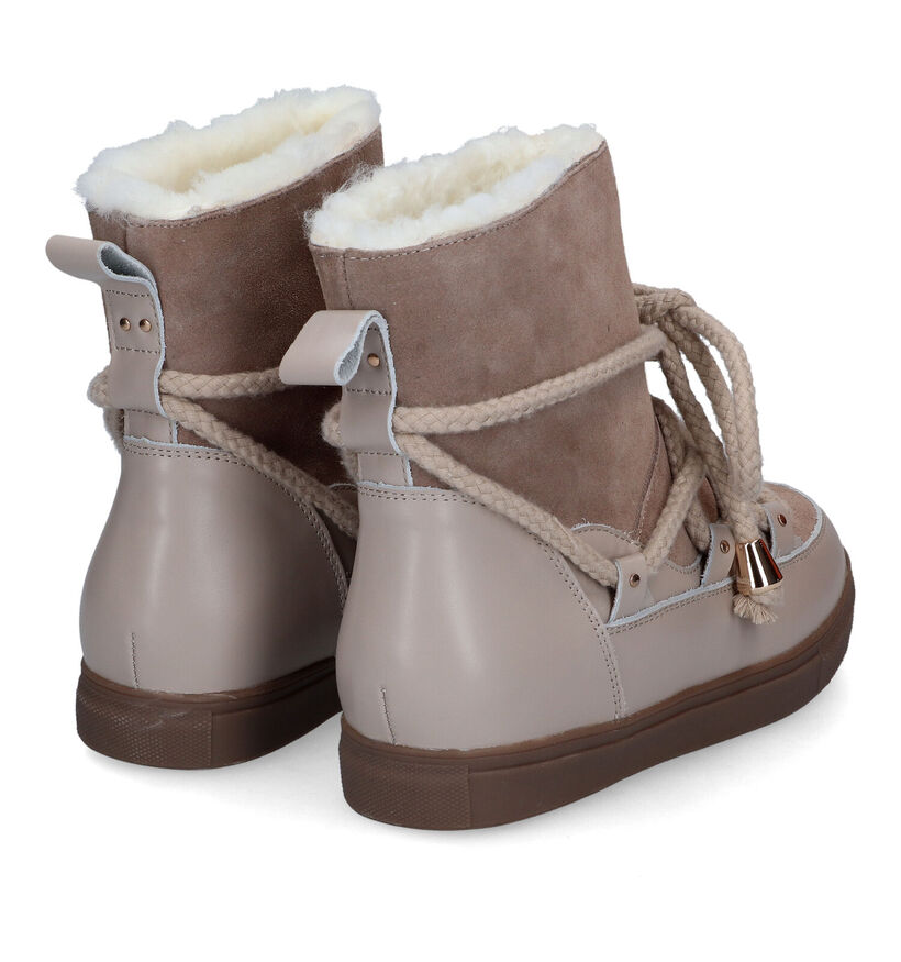 Poelman Taupe Snowboots voor dames (318220) - geschikt voor steunzolen