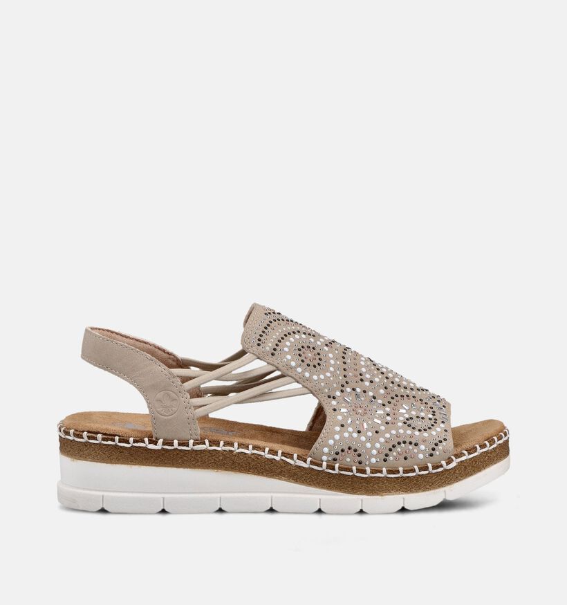 Rieker Antistress Sandales compens&eacute;es en Rose pour femmes (370387)