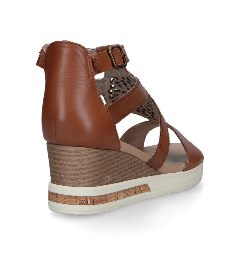 Tamaris Comfort Sandales avec talon compensé en Cognac pour femmes (323050)