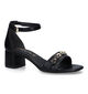 Tamaris Zwarte Sandalen met gesloten hiel in kunstleer (322332)