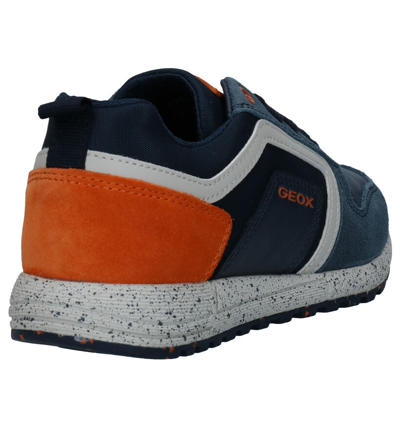 Geox Alben Blauwe Veterschoenen in leer (284132)