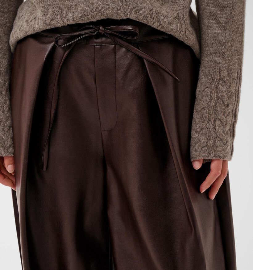 Culture Ronarda Lili Donkerbruine Faux-Leather Broek voor dames (380488)