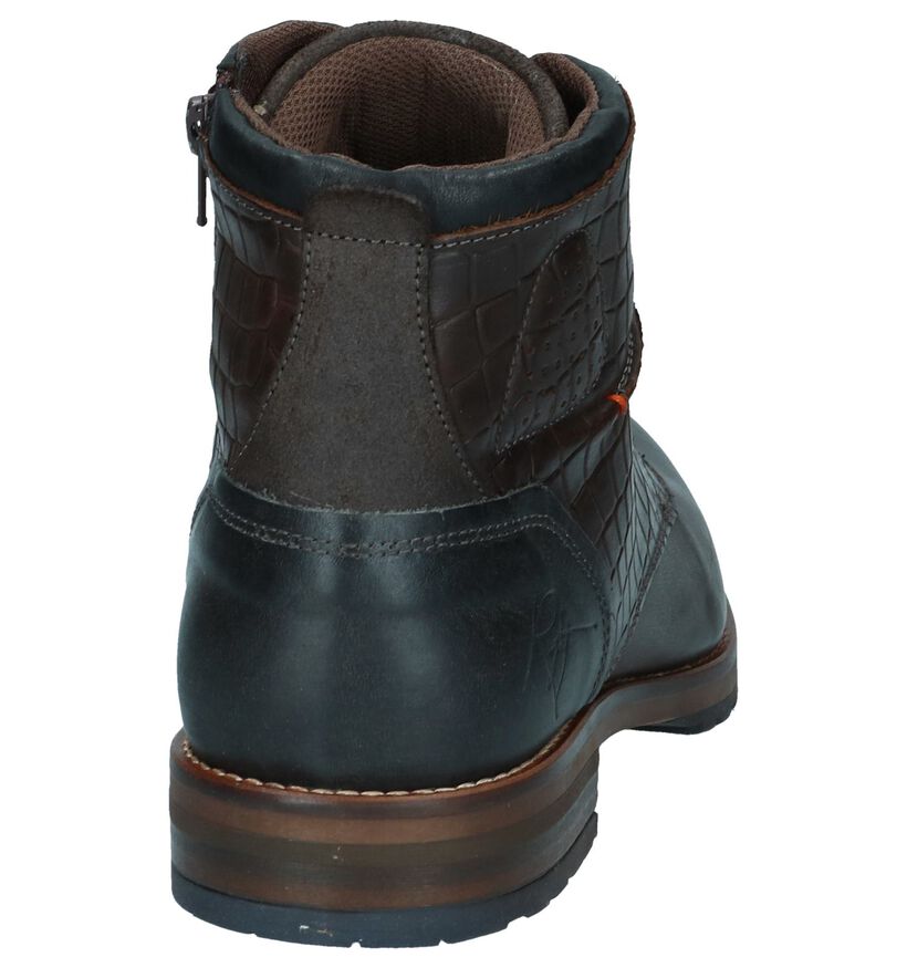 Donkerbruine Veterboots Bullboxer in leer (256323)