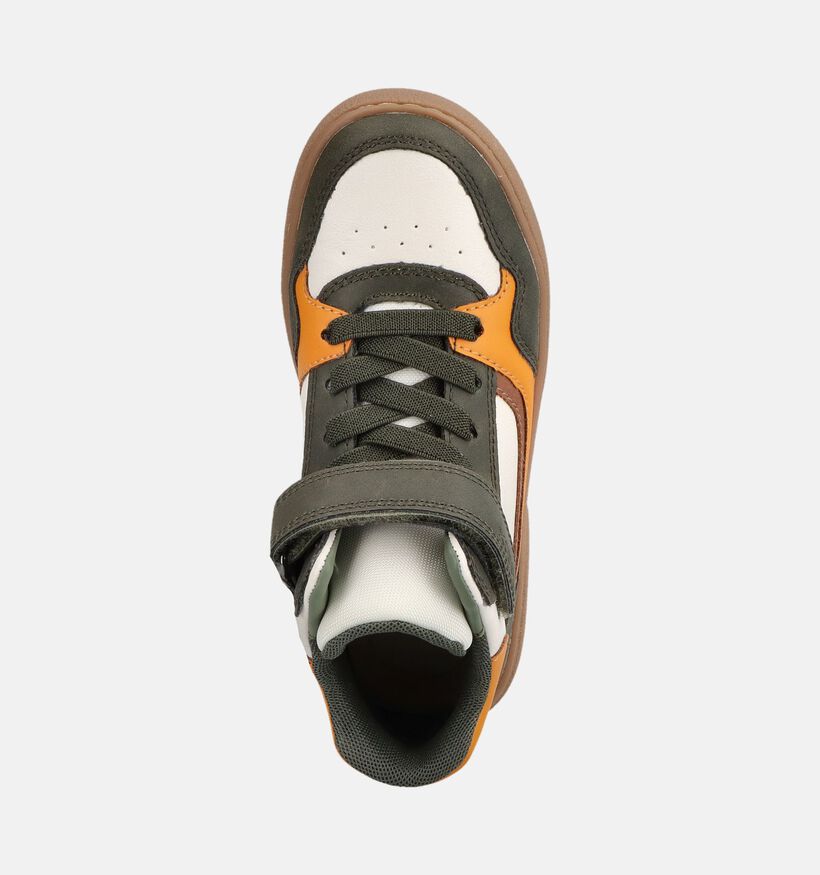 Geox Theleven Boy Kaki groene Sneakers met Velcro voor jongens (376277) - geschikt voor steunzolen