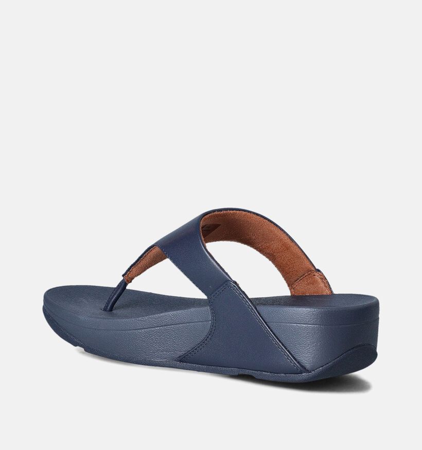 FitFlop Lulu Leather Toepost Blauwe Teenslippers voor dames (353820)