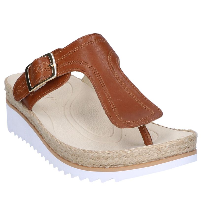 Cognac Teenslippers Gabor Best Fitting in leer (245585)