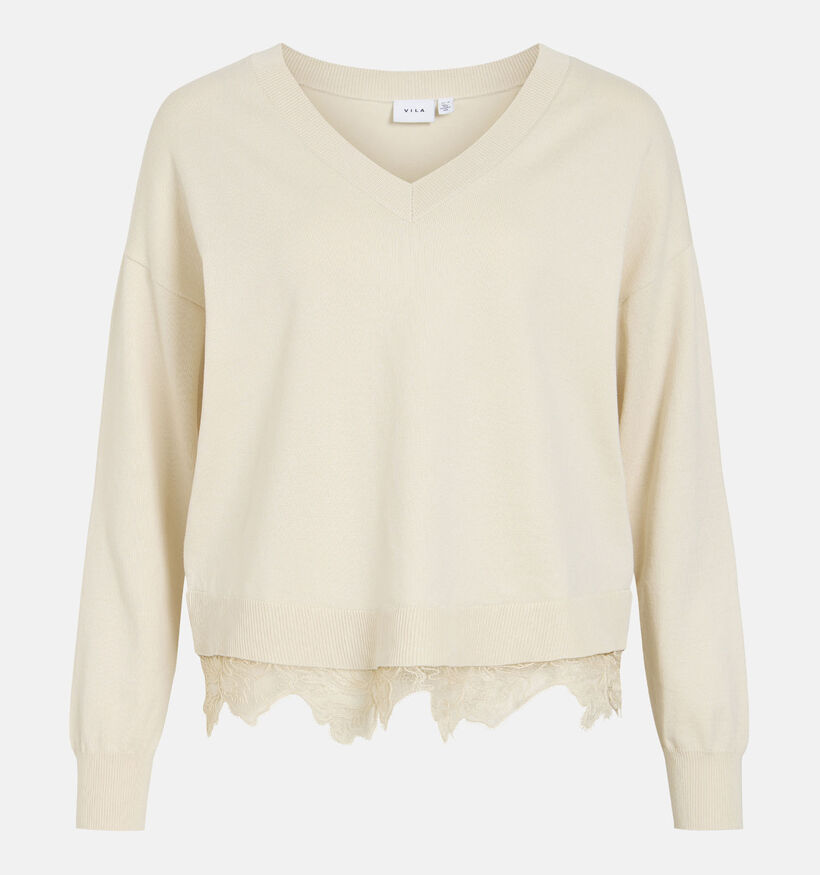 Vila Odine Beige Sweater met Kant voor dames (382051)