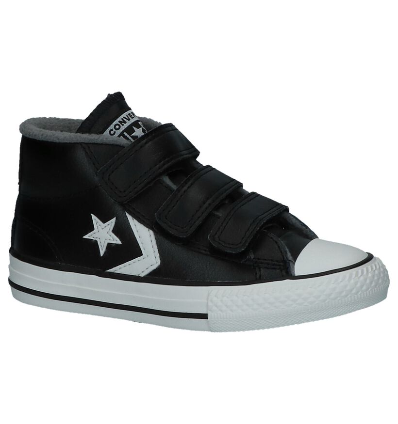 Converse Baskets hautes en Noir en cuir (233386)